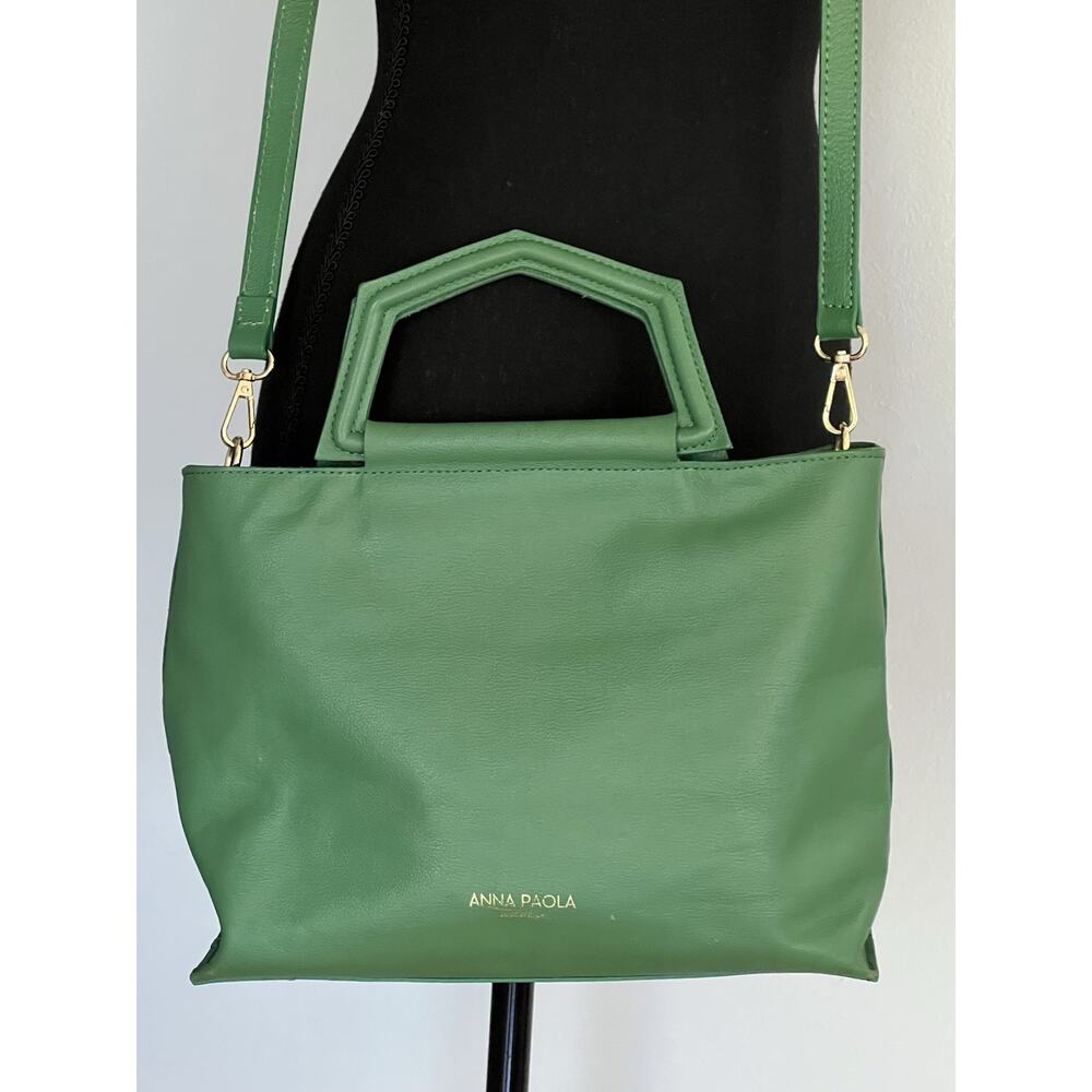 Anna Paola Women’s Green Leather Carlotta Purse Made In Italy Crossbody Handbag